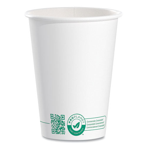 SOLO Compostable Paper Hot Cups Proplanet Seal 12 Oz White/green 50/pack