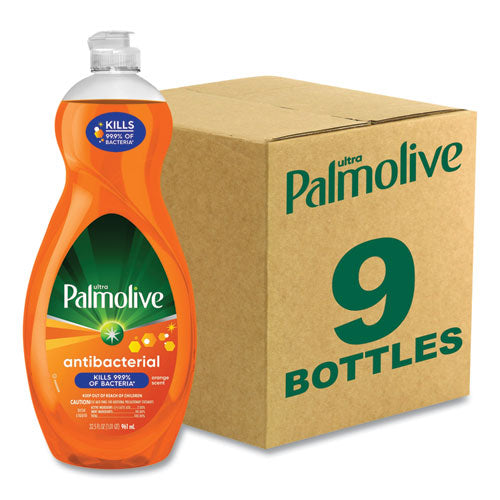 Palmolive Ultra Antibacterial Dishwashing Liquid Orange Scent 32.5 Oz Bottle 9/Case