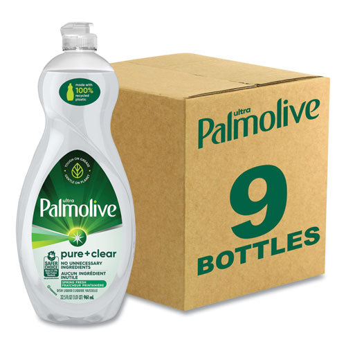 Palmolive Pure + Clear Dishwashing Liquid Unscented 32.5 Oz Bottle 9/Case