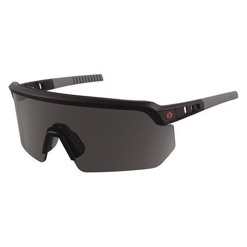 Ergodyne Skullerz Aegir Safety Glasses Matte Black Nylon Impact Frame Smoke Polycarbonate Lens