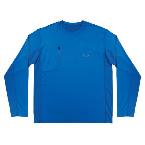 Ergodyne Chill-its 6689 Cooling Long Sleeve Sun Shirt With Uv Protection Large Blue