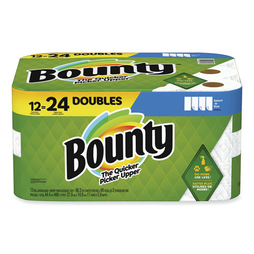 Bounty Select-a-size Kitchen Roll Paper Towels 2-ply 5.9x11 White 90 Sheets/double Roll 12 Rolls/Case