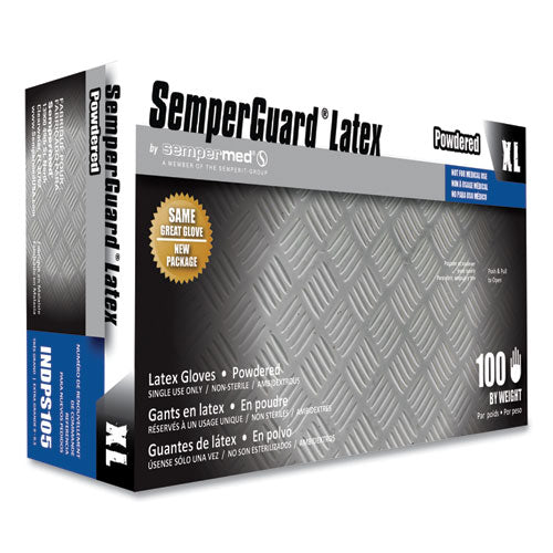 SemperGuard Latex Gloves Cream X-large 100/box 10 Boxes/Case