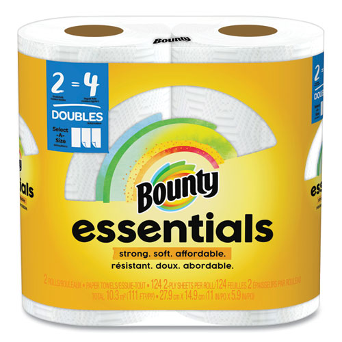 Bounty Essentials Select-a-size Kitchen Roll Paper Towels 2-ply 124 Sheets/roll 6 Rolls/Case