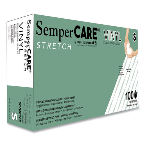 SemperCare Stretch Vinyl Examination Gloves 100/box 10 Boxes/Case