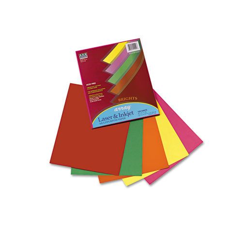 Pacon Array Colored Bond Paper 20 Lb Bond Weight 8.5x11 Assorted Bright Colors 100/pack