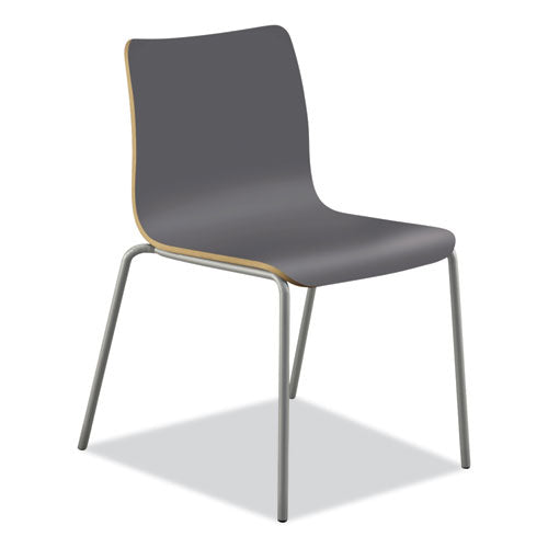 HON Ruck Laminate Chair Supports Up To 300 Lb 18" Seat Height Charcoal Seat/back Silver Base