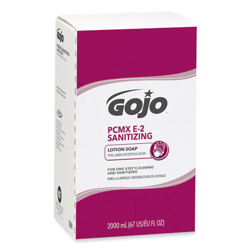 GOJO E2 Sanitizing Lotion Soap With Pcmx For Pro Tdx Dispenser Fragrance-free 2000 Ml Refill Bag-in-box 4/Case