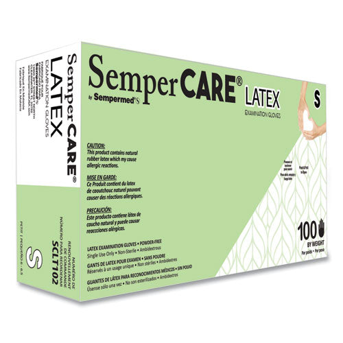 SemperCare Latex Examination Gloves Cream Small 100/box 10 Boxes/Case