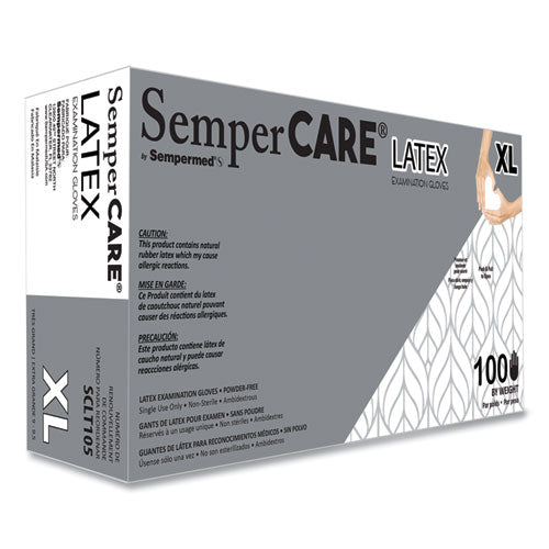 SemperCare Latex Gloves Cream X-large 100/box 10 Boxes/Case