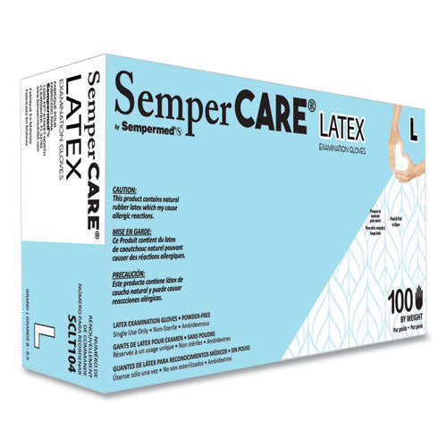 SemperCare Latex Examination Gloves Powder-free Large Cream 5 Mil 100/box 10 Boxes/Case