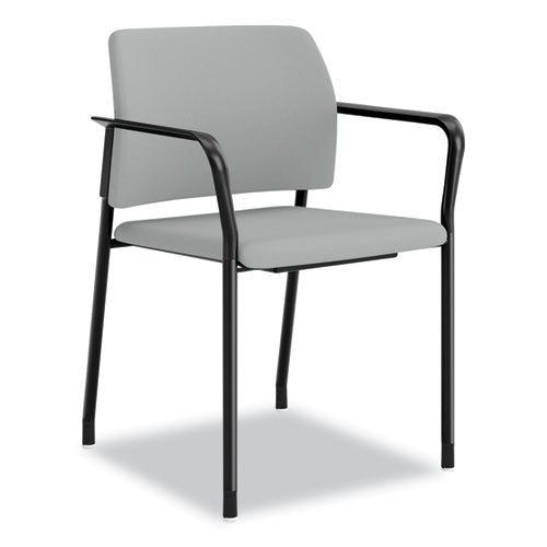 HON Accommodate Series Guest Chair With Arms Vinyl Upholstery 23.5"x22.25"x32" Flint Seat/back Charblack Legs 2/Case