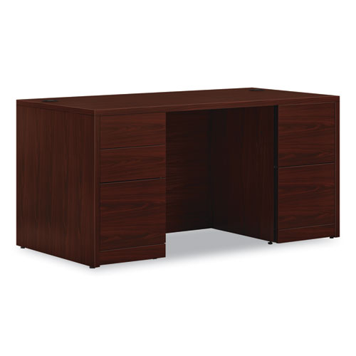 HON 10500 Series Double Pedestal Desk With Full Pedestals 60"x30"x29.5" Mahogany