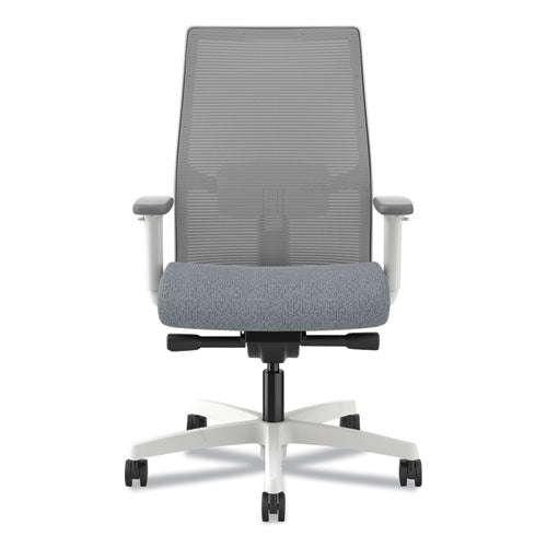 HON Ignition 2.0 4-way Stretch Mid-back Mesh Task Chair 17" To 21" Seat Height Basalt Seat Fog Back Designer White Base