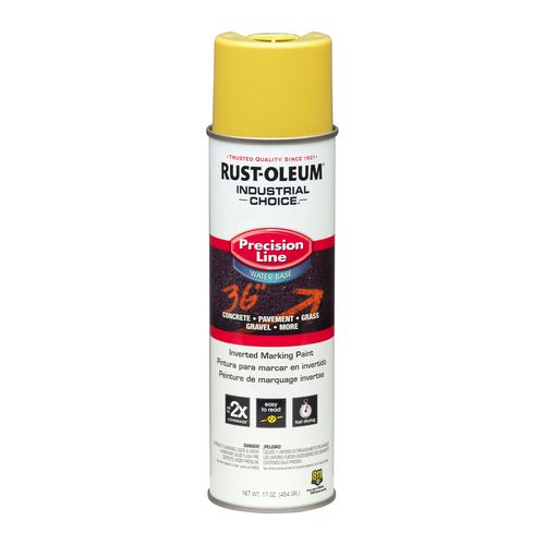 Rust-Oleum Industrial Choice Precision Line Marking Paint Flat High-visibility Yellow 17 Oz Aerosol Can 12/Case