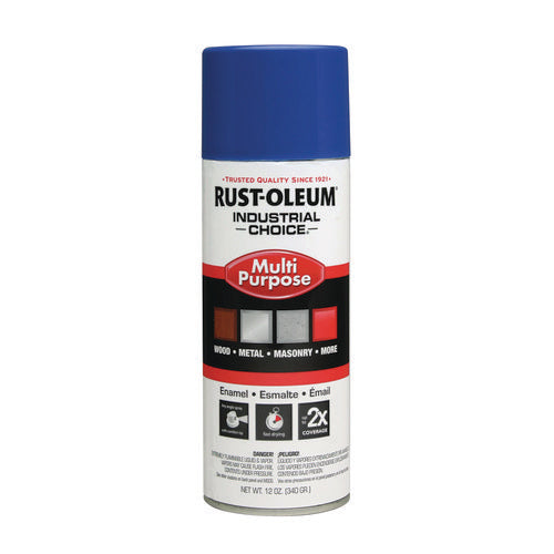 Rust-Oleum Industrial Choice 1600 System Multi-purpose Enamel Spray Paint Flat Safety Blue 12 Oz Aerosol Can 6/Case