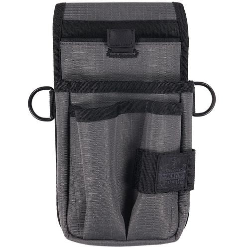 Ergodyne Arsenal 5569 Belt Clip Tool Pouch With Device Holster 4 Compartments 5x2x8.5 Polyester Gray Ships In 1-3 Bus Days