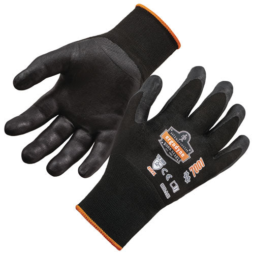 Ergodyne Proflex 7001 Nitrile-coated Gloves Black X-small 12 Pairs