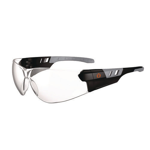 Ergodyne Skullerz Saga Anti-scratch/enhanced Anti-fog Safety Glasses Matte Black Frameless Clear Polycarb Lensships In 1-3 Bus Days