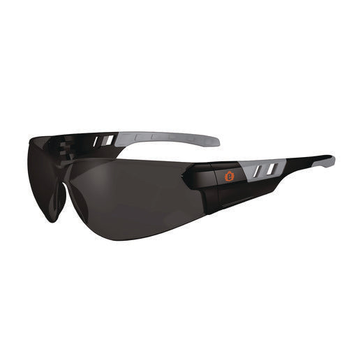 Ergodyne Skullerz Saga Anti-scratch/enhanced Anti-fog Safety Glasses Matte Black Frameless Smoke Polycarb Lensships In 1-3 Bus Days