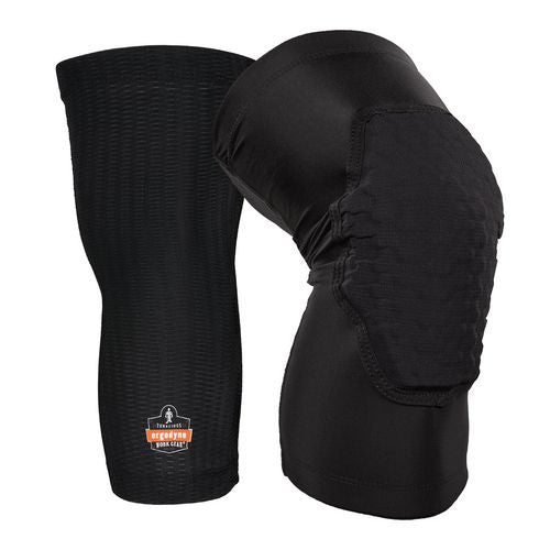 Ergodyne Proflex 525 Lightweight Padded Knee Sleeves Slip-on X-large+ Black Pair