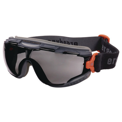 Ergodyne Skullerz Arkyn Anti-scratch And Enhanced Anti-fog Safety Goggles With Elastic Strap Smoke