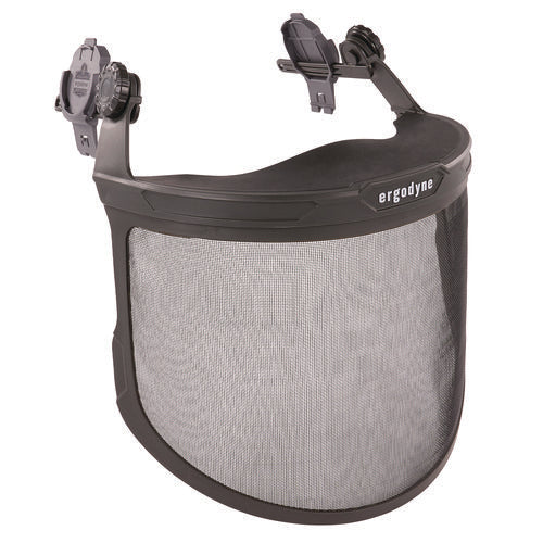 Ergodyne Skullerz 8989 Mesh Face Shield With Adapter For Hard Hat And Safety Helmet Gray