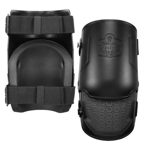 Ergodyne Proflex 360 Hard Shell Hinged Knee Pads W/non-marring Cap Buckle One Size Fits Most Black Pair Ships In 1-3 Bus Days