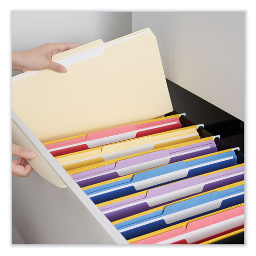 Top Tab File Folders, 1/5-cut Tabs: Assorted, Letter Size, 0.75" Expansion, Manila, 100/box