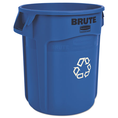 Brute Recycling Container, 32 Gal, Polyethylene, Blue