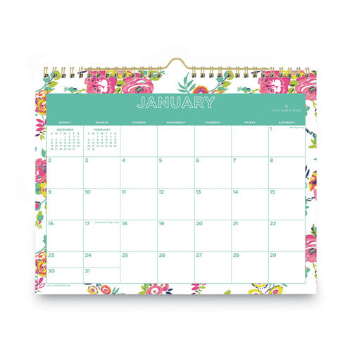 Day Designer Peyton Wall Calendar, Peyton Floral Artwork, 11 X 8.75, White/multicolor Sheets, 12-month (jan To Dec): 2023