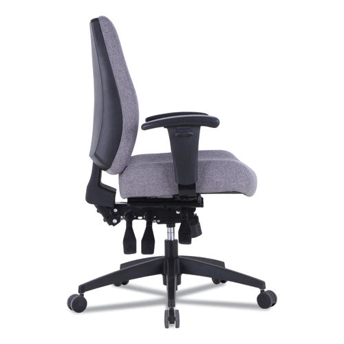 Alera Wrigley Series 24/7 High Performance Mid-back Multifunction Task Chair, Supports Up To 275 Lb, Gray, Black Base