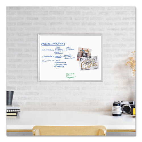 Magnetic Dry Erase Board With Aluminum Frame, 24 X 18, White Surface, Silver Aluminum Frame
