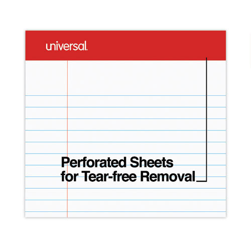 Perforated Ruled Writing Pads, Wide/legal Rule, Red Headband, 50 White 8.5 X 11.75 Sheets, Dozen