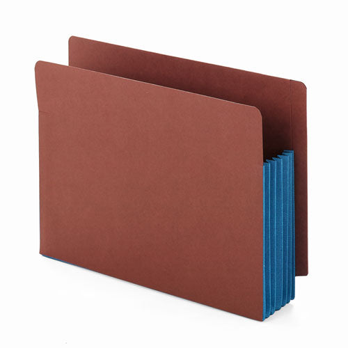 Redrope Drop-front End Tab File Pockets, Fully Lined 6.5" High Gussets, 5.25" Expansion, Letter Size, Redrope/blue, 10/box