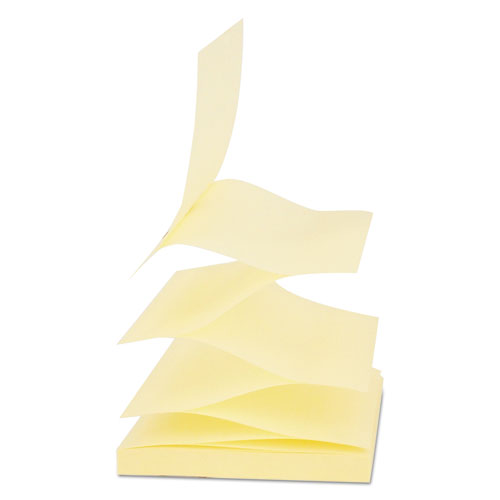 Fan-folded Self-stick Pop-up Note Pads Cabinet Pack, 3" X 3", Yellow, 90 Sheets/pad, 24 Pads/pack