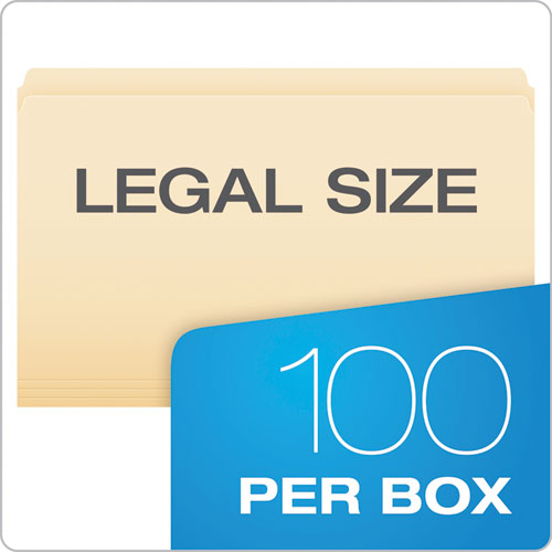 Manila File Folders, Straight Tabs, Legal Size, 0.75" Expansion, Manila, 100/box