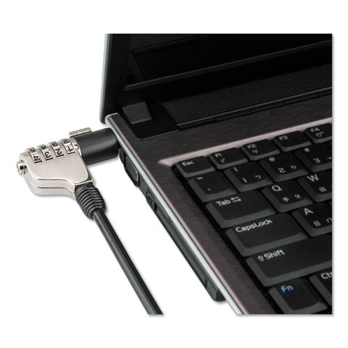 Combination Laptop Lock, 6 Ft Steel Cable