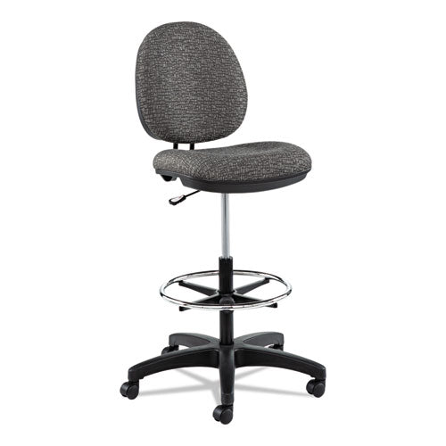 Alera Interval Series Swivel Task Stool, Supports Up To 275 Lb, 23.93" To 34.53" Seat Height, Black Fabric