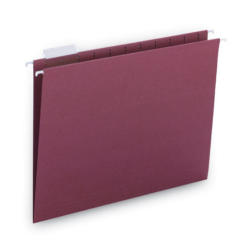Colored Hanging File Folders With 1/5 Cut Tabs, Letter Size, 1/5-cut Tabs, Maroon, 25/box