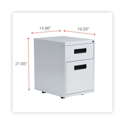 File Pedestal, Left Or Right, 2-drawers: Box/file, Legal/letter, Light Gray, 14.96" X 19.29" X 21.65"