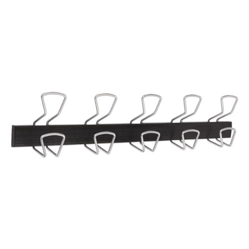 Wall-mount Coat Hooks, 18.11 X 2.95 X 6.45, Metal, Silver, 22 Lb Capacity