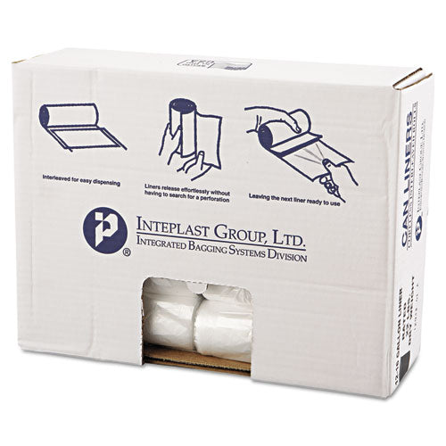 High-density Commercial Can Liners Value Pack, 45 Gal, 11 Microns, 40" X 46", Clear, 25 Bags/roll, 10 Rolls/carton
