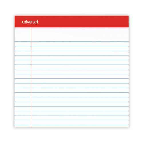 Perforated Ruled Writing Pads, Wide/legal Rule, Red Headband, 50 White 8.5 X 14 Sheets, Dozen