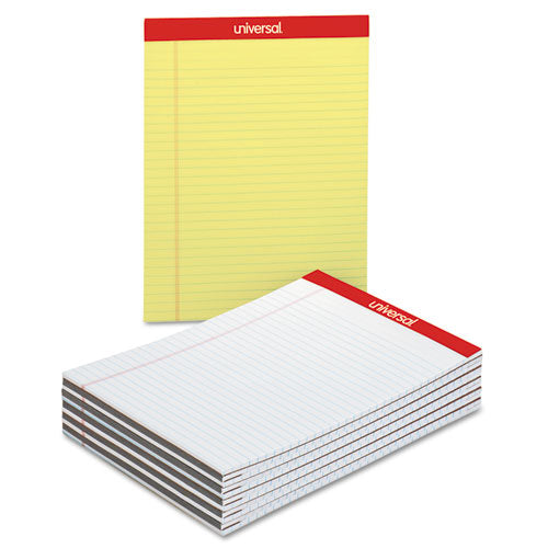 Perforated Ruled Writing Pads, Wide/legal Rule, Red Headband, 50 White 8.5 X 14 Sheets, Dozen