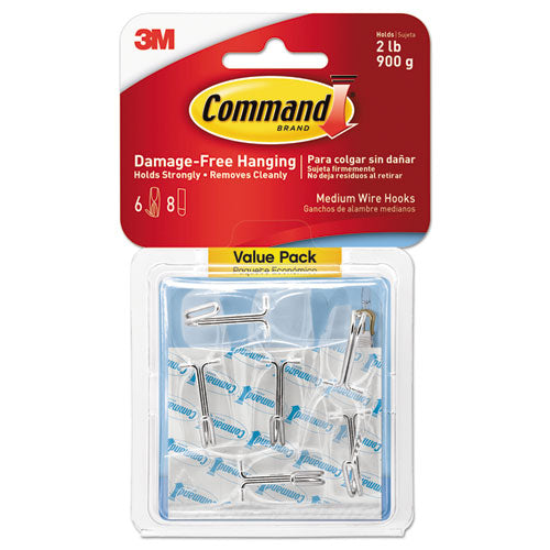 Clear Hooks And Strips, Small, Plastic/metal, 0.5 Lb Capacity, 40 Hooks And 48 Strips/pack