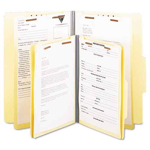Six-section Classification Folders, 2" Expansion, 2 Dividers, 6 Fasteners, Letter Size, Manila Exterior, 15/box