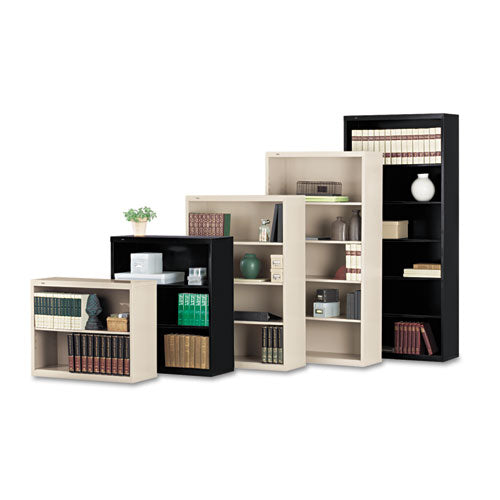 Metal Bookcase, Six-shelf, 34.5w X 13.5h X 78h, Putty