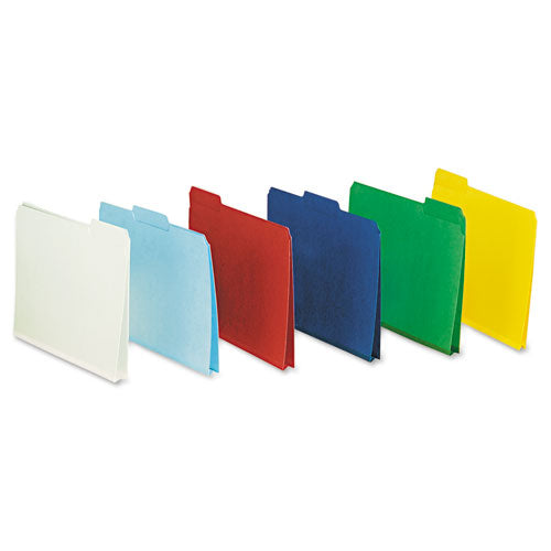 Expanding Recycled Heavy Pressboard Folders, 1/3-cut Tabs: Assorted, Legal Size, 1" Expansion, Blue, 25/box