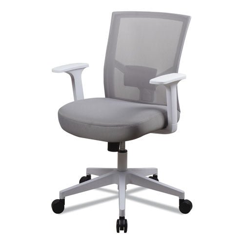 Mesh Back Fabric Task Chair, Supports Up To 275 Lb, 17.32" To 21.1" Seat Height, Gray Seat, Gray Back